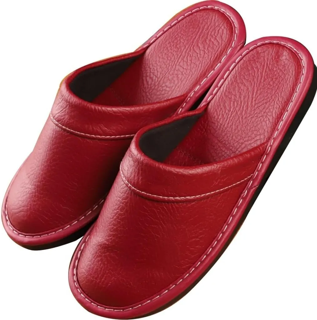 XUEMML Leather Slippers For Men Indoor Outdoor，Pantoufles Mules En Cuir Pour Homme，Couple's Home Indoor Breathable Non-slip Slippers