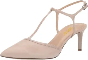 YDN Women T-Strap Pointed Toe Mid Kitten Heel Pumps Slingback Ankle Strap Sandals with Buckle Dress Office Shoes