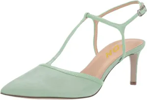YDN Women T-Strap Pointed Toe Mid Kitten Heel Pumps Slingback Ankle Strap Sandals with Buckle Dress Office Shoes