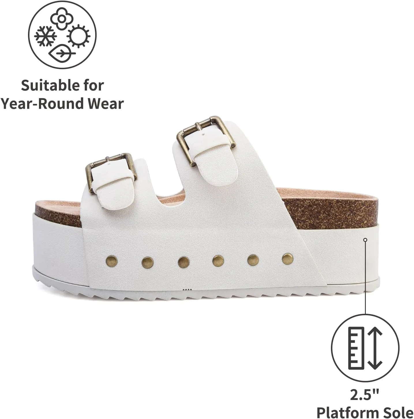 ziitop Womens Sandals Platform Sandals Women Comfortable Beach Essentials Memory Foam Slides for Women